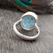 Ring Aquamarine Birthstone AAA+Quality Boho Silver Rough Stone,925-Sterling Aqua blue rough Bestselling - by GIRIVAR CREATIONS