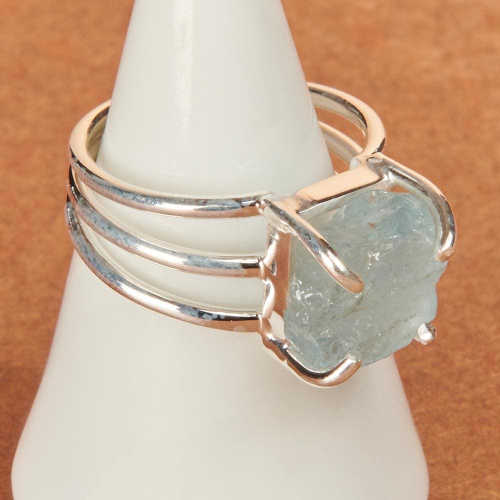 rings Aquamarine gemstone 925 Sterling silver Ring Fashion Handmade Jewelry Gift - by Adorable Craft