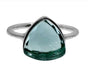 Aquamarine Hydro Handmade Bezel Set Ring 925 Sterling Silver Football Cut Trillion for Woman and Man - by Nehal Jewelry