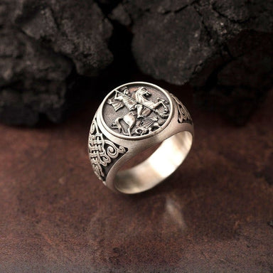Archangel Saint Michael Silver Men Ring Religious Jewelry Signet Rings Gift for - by Ancient Craft