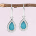 earrings Arizona Turquoise 925 Sterling Silver Earring Perfect Pair Teardrop Gemstone Women’s Dangler American December Birthstone - by 