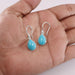 earrings Arizona Turquoise 925 Sterling Silver Earring Perfect Pair Teardrop Gemstone Women’s Dangler American December Birthstone - by 