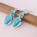 earrings Arizona Turquoise Sterling Silver Earring Native American Dual Stone Handmade Gemstone 925 Gift For Her - by Rajtarang