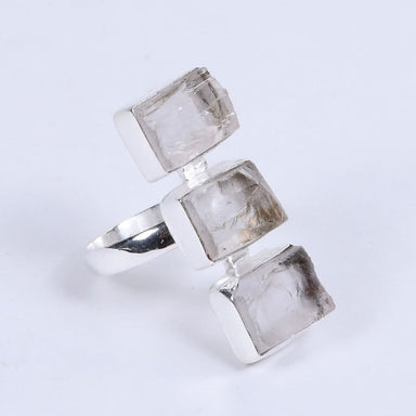 rings Artisan Made 925 Sterling Silver Crystal Quartz Gemstone Statement Ring - by Bhagat Jewels
