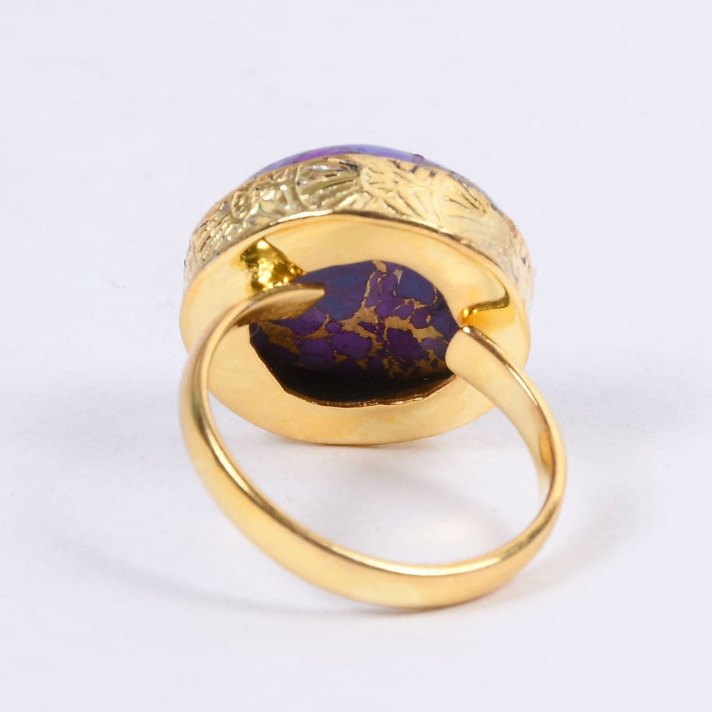 rings Artisan Made Purple Copper Turquoise Adjustable Ring For Women - by Bhagat Jewels