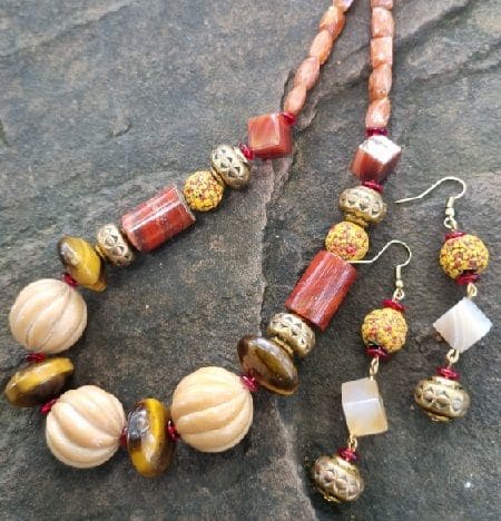 Asian-inspired Necklace Earring Set - by Warm Heart Worldwide