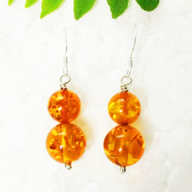 Attractive Baltic Amber Gemstone Earrings Birthstone 925 Sterling Silver Fashion Handmade Jewelry Dangle Gift - by Zone