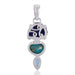 Necklaces Awesome Arizona Turquoise Azurite Durzy and Swiss Blue Topaz Gemstone Handmade Sterling Silver Pendant.