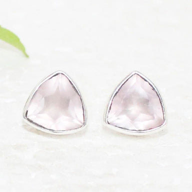 earrings Awesome NATURAL ROSE QUARTZ Gemstone Earrings Birthstone 925 Sterling Silver Fashion Handmade Jewelry Stud Gift - by Zone