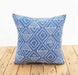 Aztec Pattern Pillow Cover Blue Colour Embroidery Geometrical Cotton Cover,16x16 - By Vliving