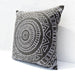 Aztec Pattern Pillow Cover Charcoal Colour Embroidery Geometrical Cotton Cover,16x16 - By Vliving