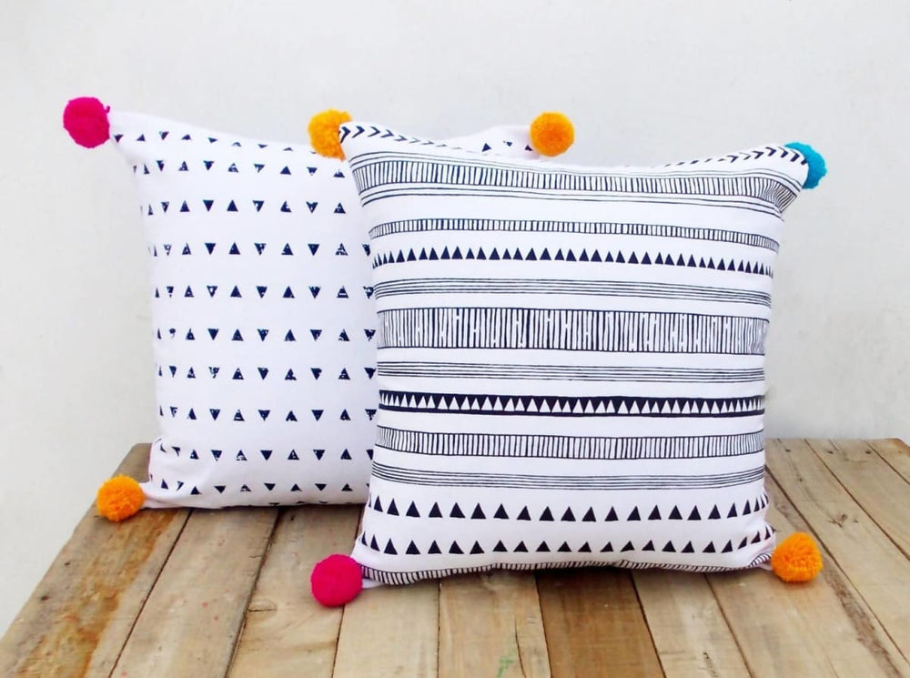 Aztec Print Pillow Cover Cotton Case Tribal Geometrical Standard Size 16x16 Inches. - By Vliving