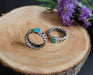 Rings Bali Silver Chain Ring with Turquoise