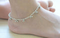 Anklets Beaded Beach Boho Silver Anklet Indian Payal anklet set for weddings dainty bridal Ankle Bracelet - by Pretty Ponytails