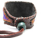 Bracelets Beaded Mayan Galactic Butterfly Leather Cuff Bracelet for Men with Cobalt Blue Center Crystal Fuchsia Bronze