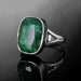 rings Beautiful 925 Sterling Silver Emerald Facet Cut Green Gemstone Statement Ring Handcrafted Jewelry For Her - by GIRIVAR CREATIONS