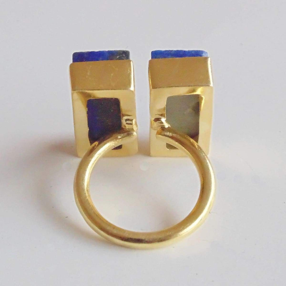 Beautiful Design Blue Lapis Lazuli September Birthstone Adjustable Ring