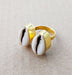 Beautiful Design Cowrie Shell Adjustable Ring - By Krti Handicrafts