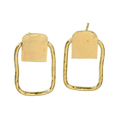 Beautiful Design Handmade 18k Gold Plated Post Earrings - By Krti Handicrafts