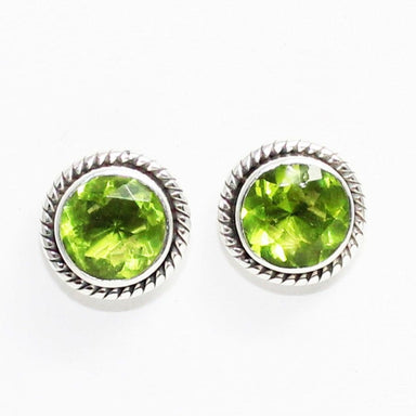 Beautiful Green Peridot Gemstone Earrings Birthstone 925 Sterling Silver Fashion Handmade Jewelry Stud Gift - by Zone