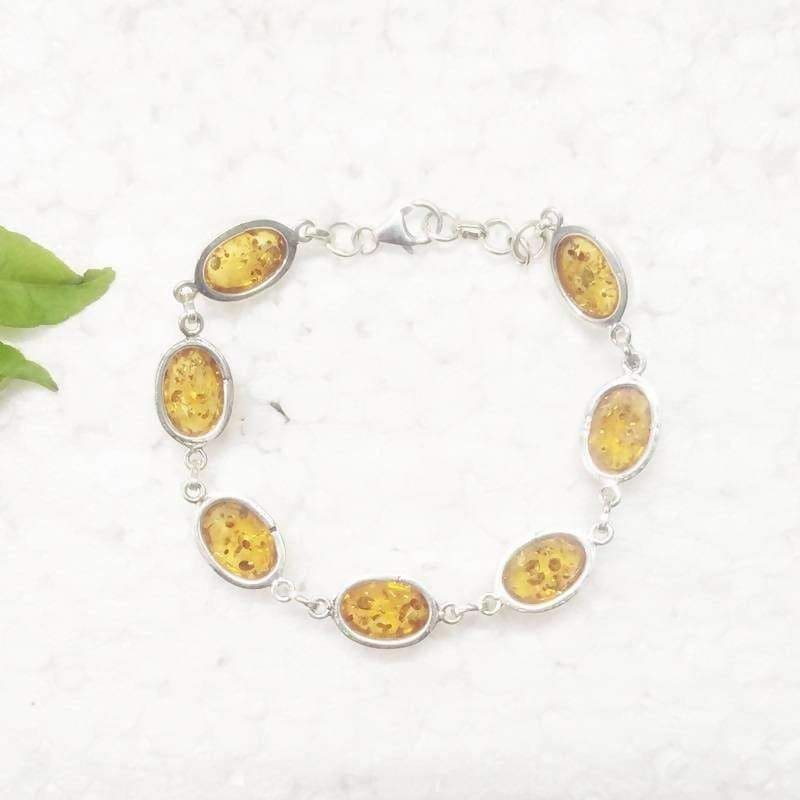 bracelets Beautiful Handmade Baltic Amber Gemstone Silver Bracelet - by Jewelry Zone