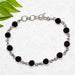 bracelets Beautiful NATURAL BLACK TOURMALINE Gemstone Bracelet Birthstone 925 Sterling Silver Adjustable Size - by Jewelry Zone