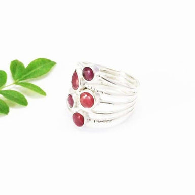 rings Beautiful Natural Indian Ruby Gemstone 925 Sterling Silver Ring July Birthstone, - by Jewelry Zone