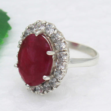 Beautiful Natural Indian Ruby Gemstone Ring Birthstone 925 Sterling Silver Fashion Handmade Jewelry All Size Gift - By Zone