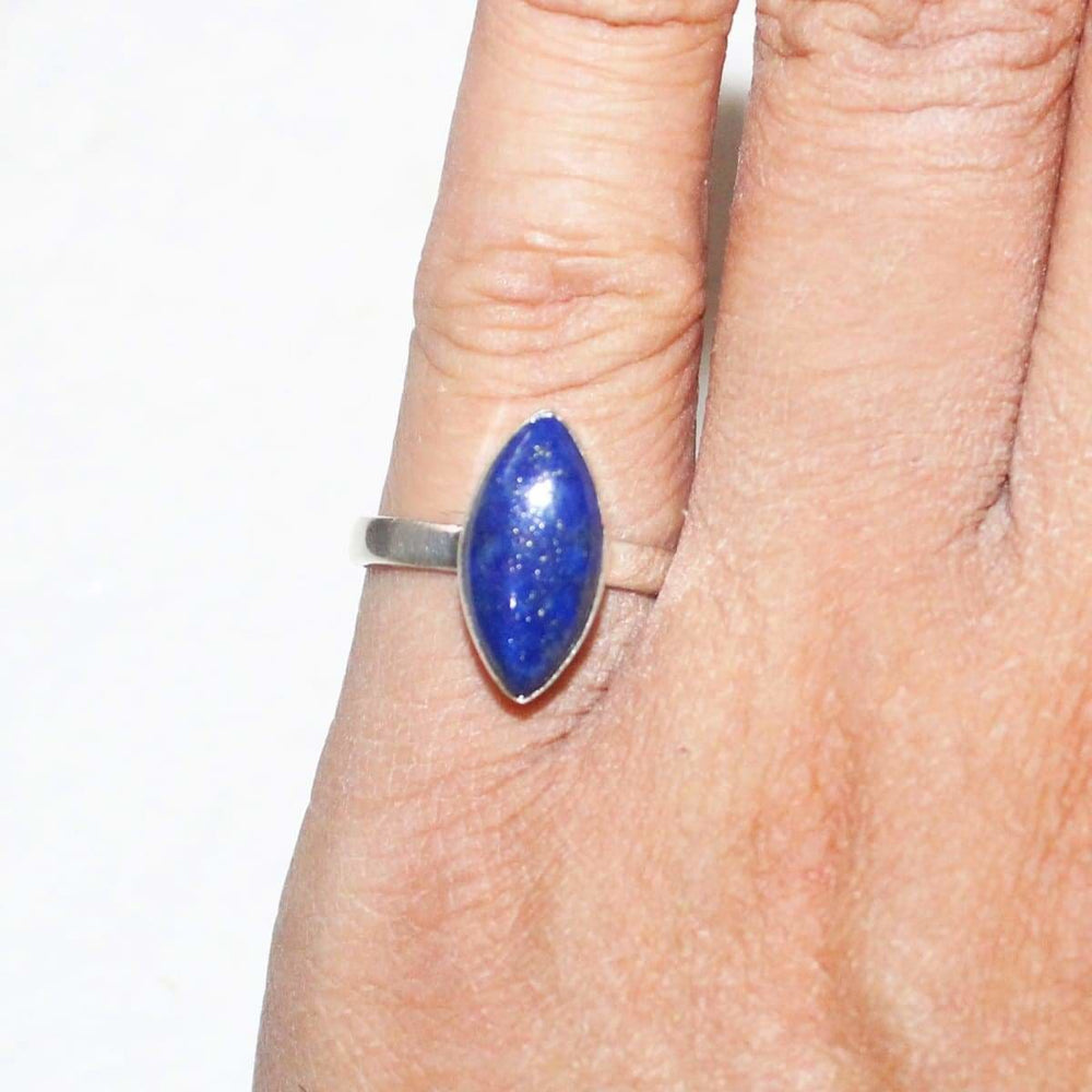 rings Beautiful NATURAL LAPIS LAZULI Gemstone Ring Birthstone 925 Sterling Silver Fashion Handmade Jewelry All Size Gift - by Zone