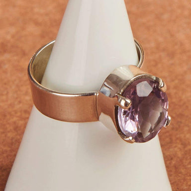 Rings Beautiful NATURAL PURPLE AMETHYST Gemstone Ring Birthstone 925 Sterling Silver Fashion Handmade All Size Gift - by Jewelry Zone