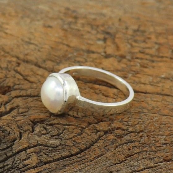 Beautiful Pearl Ring June Birthstone 925 Sterling Silver Rings for Women Gifts her Gift - by Girivar Creations
