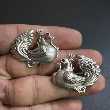 Beutifull Handmade Earing with Peacock Desigen 925 Sterling Silver - by Vidita Jewels