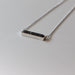 Black Howlite Bar Necklace Silver Neck Charm Rhodium Plated Brass Elegant Gift N9 - By Soul Charms
