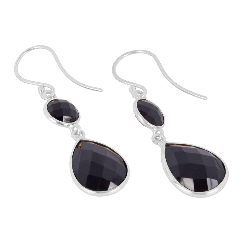 Black Onyx Earring Sterling Silver Dangel Daily Wear Gemstone Gift for Women’s - by Rajtarang