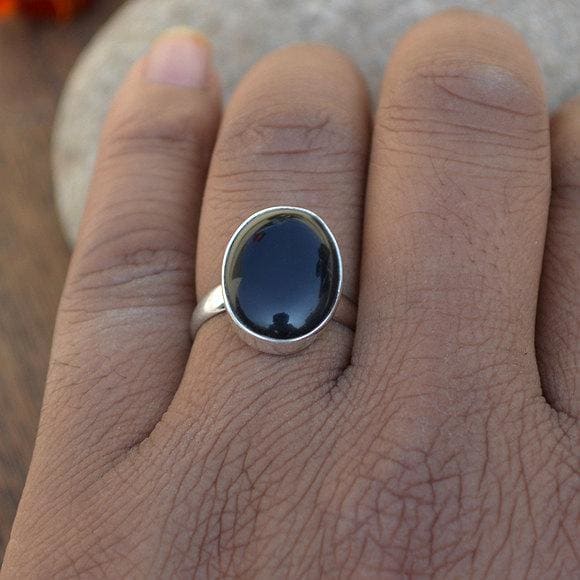 Rings Black Onyx Gemstone 925 Sterling Silver Ring