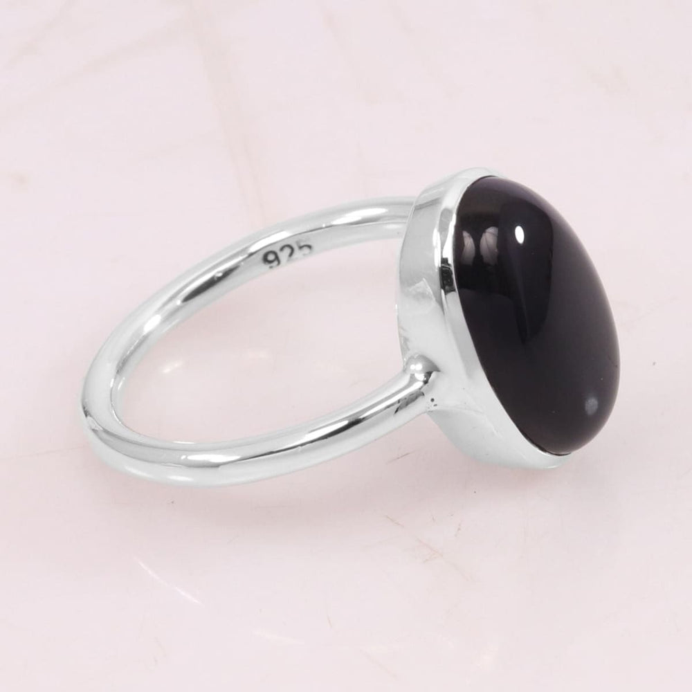 Black Onyx Ring 925 Sterling Silver Handmade Gemstone 10x14mm Bezel Setting for Men’s - by Rajtarang