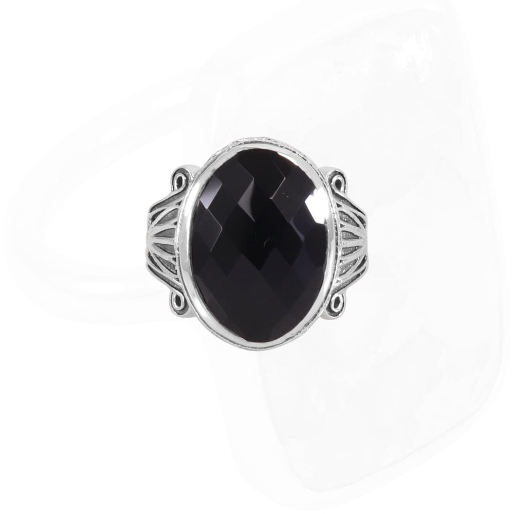 Ring Black Onyx 925 Sterling Silver Handmade Gemstone 13X18mm Bezel Setting For Men’s - by Rajtarang