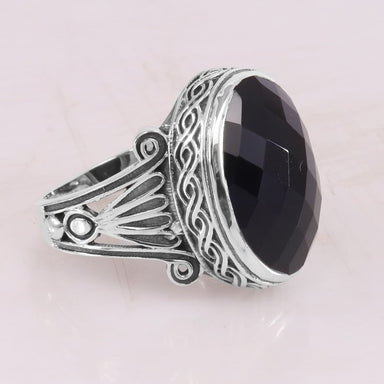 Ring Black Onyx 925 Sterling Silver Handmade Gemstone 13X18mm Bezel Setting For Men’s - 7 by Rajtarang