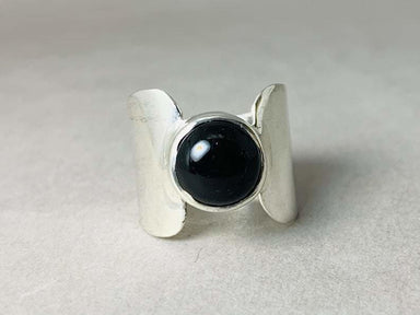 Black Onyx Ring 925 Sterling Silver Round Band Gemstone December Birthstone Promise - by Heaven Jewelry