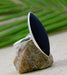 Rings Black Onyx ring,Flat marquise daily Wear 925 sterling silver Jewelry