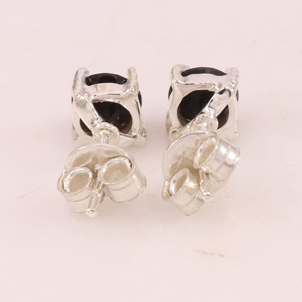 Black Onyx Stud Sterling Silver Earring Handmade Gemstone Gift for Women’s - by Rajtarang