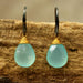 Earrings blue chalcedony drops faceted earrings with oxidized sterling silver hooks