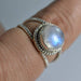 Ring Natural Rainbow Moonstone Ring-Blue Fire Ring-Handmade Silver Ring-925 Sterling Silver-Gift for her-Promise Ring-Anniversary - by 