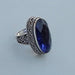Rings Blue Iolite Quartz Gemstone Ring - 925 Sterling Silver Birthstone Ring- Art Nouveau Gift Jewelry-