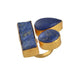 rings Blue Lapis Lazuli Gemstone Adjustable Ring 18K Gold Plated - by Krti Handicrafts
