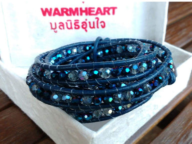 Bracelets Blue Mix Midnight Crystal Wrap Bracelet