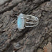 Blue Rainbow Moonstone Gemstone Solid 925 Sterling silver Ring 22K Yellow Gold Filled Rose - by Subham Jewels