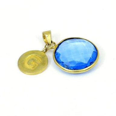 Blue Topaz Hydro Gemstone Gold Plated Pendant