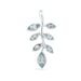 Blue Topaz Leaf Pendant in Sterling Silver Necklace For Woman