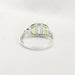 Blue Topaz and Peridot Ring Baguette Cut Half Moon December & August Birthstone Unique Modern Sterling Silver Gift for her - by 